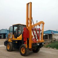 多功能高速公路拔樁機 鑽孔機 鏟車式護欄打樁機