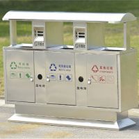 河南天祥 不鏽鋼垃圾桶三分類環保果皮箱 支持批發定製廠家直銷