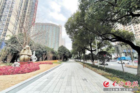 　　開福區芙蓉路綠葉女廣場周邊實施提質後的景象。長沙晚報通訊員 陳偉 攝